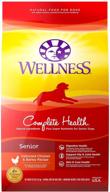 🐶 usa-made wellness complete health senior dry dog food with grains - natural chicken & barley formula for adult dogs логотип