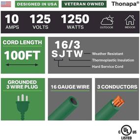 img 3 attached to 🔌 Thonapa 100-Foot Outdoor Extension Cord: Durable and Reliable for All Your Outdoor Power Needs