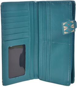 img 3 attached to 👜 Stylish Women's Vegan Faux Leather Clutch Purse with Zipper Around Closure - Aztec Arrow Teal