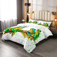 🐸 erosebridal cartoon frog comforter set twin size: green tie dye down comforter, tree branch quilted duvet, animal soft duvet insert for kid adult. white room decor reversible all season – ultimate comfort and style! logo