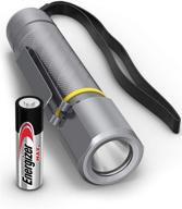 energizer vision-130 compact led flashlight, aircraft-grade aluminum, 3 modes, clip, 1 aa battery, silver logo