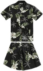 img 4 attached to 🩳 Turquoise Hawaiian Shirt and Shorts Cabana Set for Boys - Trendy Boys' Clothing Sets