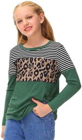 img 1 attached to 🐆 BesserBay Fashion Leopard Striped Patchwork Girls' Clothing: Trendy Dresses for Style-Forward Kids