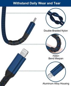 img 2 attached to 🔌 10Ft USB C to Lightning Charger Cable with USB A Adapter - Industrial Grade Electrical Solution