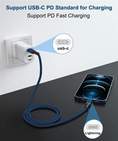 img 1 attached to 🔌 10Ft USB C to Lightning Charger Cable with USB A Adapter - Industrial Grade Electrical Solution