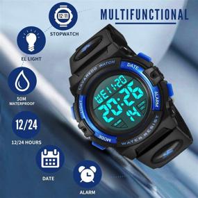 img 2 attached to Kids' Waterproof Multifunctional Chronograph Watch with Calendar for Wristwear