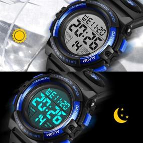 img 1 attached to Kids' Waterproof Multifunctional Chronograph Watch with Calendar for Wristwear