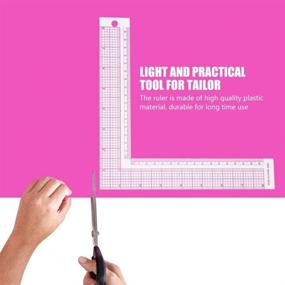 img 1 attached to 📏 Professional Tailor's Sewing Measuring Tool: Plastic L-Square Ruler with 90 Degree Angle for Garment Pattern Dress Making and Craft Work - French Curve (5808)