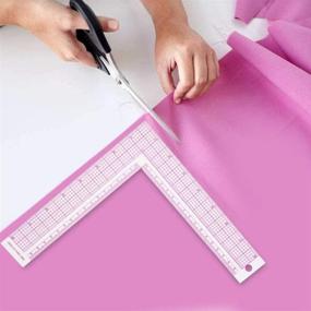 img 2 attached to 📏 Professional Tailor's Sewing Measuring Tool: Plastic L-Square Ruler with 90 Degree Angle for Garment Pattern Dress Making and Craft Work - French Curve (5808)