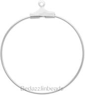 📦 pack of 10 plated brass metal beading hoop earring findings with loop - 40mm silver logo