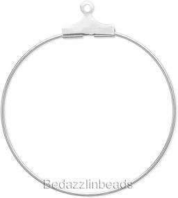 img 1 attached to 📦 Pack of 10 Plated Brass Metal Beading Hoop Earring Findings with Loop - 40mm Silver