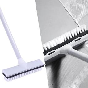 img 4 attached to 🧽 LCF Floor Scrub Brushes: 2in1 Brush for Effective Cleaning - Long Handle, Heavy Duty Remove for Bathrooms, Kitchen, Patios, Garages - Gray