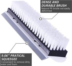 img 1 attached to 🧽 LCF Floor Scrub Brushes: 2in1 Brush for Effective Cleaning - Long Handle, Heavy Duty Remove for Bathrooms, Kitchen, Patios, Garages - Gray