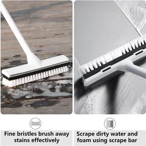 img 3 attached to 🧽 LCF Floor Scrub Brushes: 2in1 Brush for Effective Cleaning - Long Handle, Heavy Duty Remove for Bathrooms, Kitchen, Patios, Garages - Gray