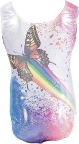 img 3 attached to 🌈 Colorful Rainbow Gymnastics Leotards for Little Girls - Sparkly Athletic One-Piece, Ages 2-12 Years