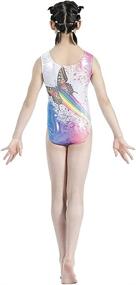 img 1 attached to 🌈 Colorful Rainbow Gymnastics Leotards for Little Girls - Sparkly Athletic One-Piece, Ages 2-12 Years