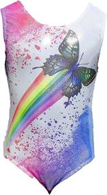 img 4 attached to 🌈 Colorful Rainbow Gymnastics Leotards for Little Girls - Sparkly Athletic One-Piece, Ages 2-12 Years