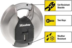 img 3 attached to 🔒 Master Lock M50XD Magnum Heavy-Duty Stainless Steel Discus Padlock - Key Included