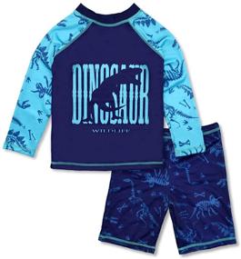 img 4 attached to Swimsuits Sleeve Sunsuit Swimwear Coconut Boys' Clothing for Swim