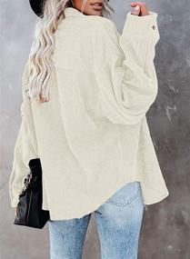 img 2 attached to Women's Corduroy Shirt: Long Sleeve Button Down Blouse Casual Oversized Jacket with Pocket by Meceku