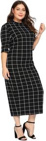 img 1 attached to Floerns Womens Gingham Bodycon Business