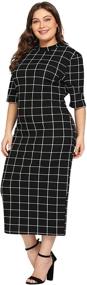 img 2 attached to Floerns Womens Gingham Bodycon Business