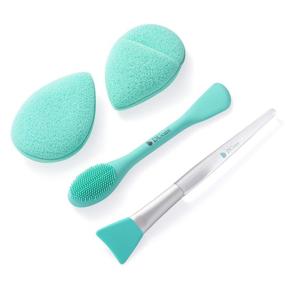 img 3 attached to 😍 DUcare Silicone Mask Brush Applicator and Facial Cleansing Sponge: Perfect Makeup Tool Set for Soft and Smooth Facial Mud Mask Application