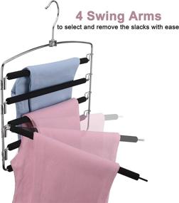 img 1 attached to Red Photon Pants Hangers: Efficient Multi-Purpose Space Saving Slacks Hanger 2 Pack - Swing 👖 Arm, Foam Padded 5 Layers, Non-Slip, Stainless Steel Closet Organizer for Trousers, Skirts, Jeans, Ties, and Scarves