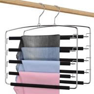 red photon pants hangers: efficient multi-purpose space saving slacks hanger 2 pack - swing 👖 arm, foam padded 5 layers, non-slip, stainless steel closet organizer for trousers, skirts, jeans, ties, and scarves логотип