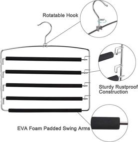 img 2 attached to Red Photon Pants Hangers: Efficient Multi-Purpose Space Saving Slacks Hanger 2 Pack - Swing 👖 Arm, Foam Padded 5 Layers, Non-Slip, Stainless Steel Closet Organizer for Trousers, Skirts, Jeans, Ties, and Scarves