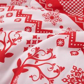 img 2 attached to 🎄 Christmas Red Comforter Set Queen Size | Snowflake & Reindeer Print - Cozy Holiday Room Decor | Present for Adults, Teens, Boys, Girls | 2 Pillowcases Included (Queen, Red)
