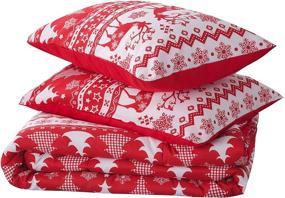 img 1 attached to 🎄 Christmas Red Comforter Set Queen Size | Snowflake & Reindeer Print - Cozy Holiday Room Decor | Present for Adults, Teens, Boys, Girls | 2 Pillowcases Included (Queen, Red)