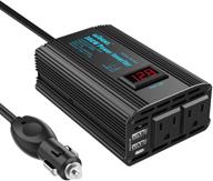 🔌 300w power inverter with dual ac outlets & usb ports - dc 12v to ac 120v car power converter adapter | led display | 3yrs warranty included logo