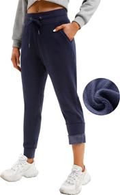 img 4 attached to 🔥 IUGA Fleece Womens Joggers: Warm Sherpa Lined Sweatpants with Pockets for Winter