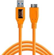 🔌 tetherpro usb 3.0 to micro-b cable - 15ft (4.6m) - high-visibility orange | tether tools logo