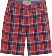 🩳 nautica front plaid shorts seaside boys' clothing: versatile and stylish shorts logo