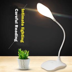img 3 attached to 💡 LED Table Lamp: Portable Eye-Protected Gooseneck Desk Light for Dorm Study, Office, Bedroom - USB or Battery Powered