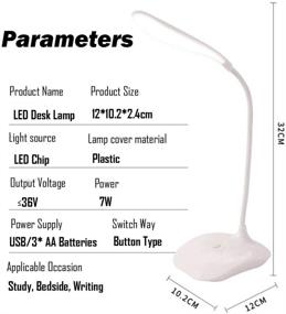 img 1 attached to 💡 LED Table Lamp: Portable Eye-Protected Gooseneck Desk Light for Dorm Study, Office, Bedroom - USB or Battery Powered