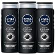 🧖 nivea men deep active clean charcoal body wash - triple pack logo