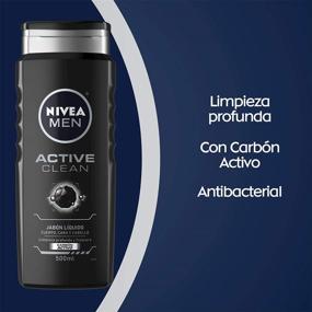 img 3 attached to 🧖 NIVEA MEN DEEP Active Clean Charcoal Body Wash - Triple Pack