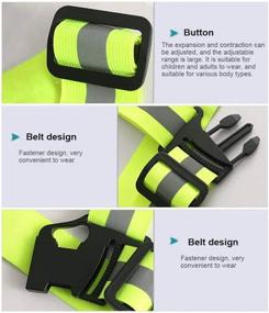 img 3 attached to Adjustable Reflective Vest for Safety, Running, Cycling, Walking, 🚦 Motorcycle Riding, Jogging - High Visibility Gear with Elastic Waist Belt