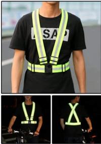 img 1 attached to Adjustable Reflective Vest for Safety, Running, Cycling, Walking, 🚦 Motorcycle Riding, Jogging - High Visibility Gear with Elastic Waist Belt