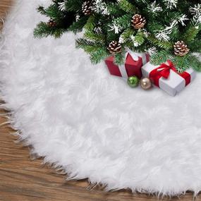 img 4 attached to Christmas Skirt Plush Skirt，Christmas Decorations