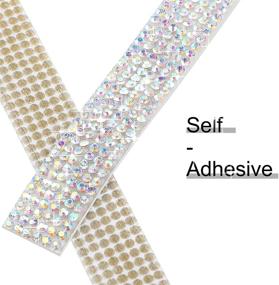 img 2 attached to 💎 6 Rolls 5.4 Yards Self-Adhesive Crystal Rhinestone Diamond Ribbon Bling Sticker Ribbon in 3 Widths for DIY Decoration with 2mm Rhinestones – Perfect for Crafts, Cars, and Phones (Crystal AB)