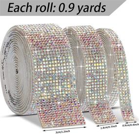 img 3 attached to 💎 6 Rolls 5.4 Yards Self-Adhesive Crystal Rhinestone Diamond Ribbon Bling Sticker Ribbon in 3 Widths for DIY Decoration with 2mm Rhinestones – Perfect for Crafts, Cars, and Phones (Crystal AB)