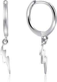 img 4 attached to ⚡ Huggie Hoop Earrings in 18K Gold Vermeil, featuring a Lightening Bolt design