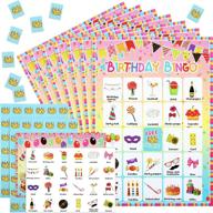 🎉 ultimate birthday bingo game: 47-piece set with 24 players and reward cards – perfect party game supplies for kids логотип