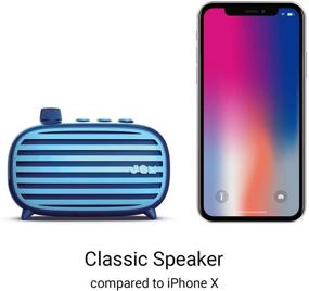 img 2 attached to 🔵 JAM Retro Classic Bluetooth Speaker with 10 Hours of Play Time, Auxiliary Input Port, USB Charging - Blue