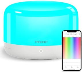 img 4 attached to 🔌 YEELIGHT Smart Table Lamp with Music Sync, Dimmable Night Light Touch Lamp, RGBW Smart Lamp for Bedroom and Living Room - Siri Voice Control, Works with HomeKit, Razer Chroma, Alexa, and Google