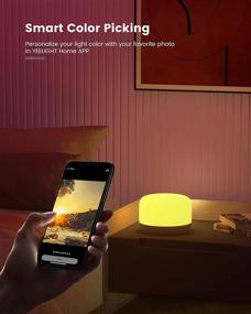 img 3 attached to 🔌 YEELIGHT Smart Table Lamp with Music Sync, Dimmable Night Light Touch Lamp, RGBW Smart Lamp for Bedroom and Living Room - Siri Voice Control, Works with HomeKit, Razer Chroma, Alexa, and Google